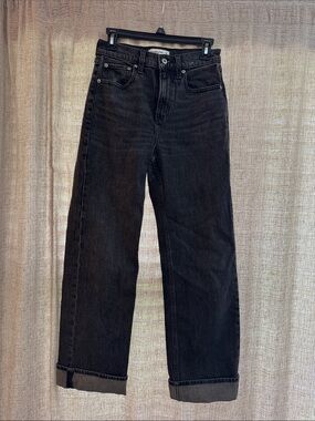 Abercrombie & Fitch Washed Black Straight-Leg Jeans
